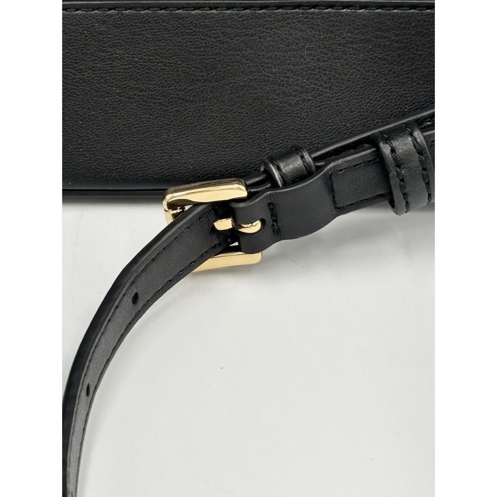 Michael Kors Serena Backpack Quilted Leather Flap Black & Gold mult pockets MED - Picture 4 of 14